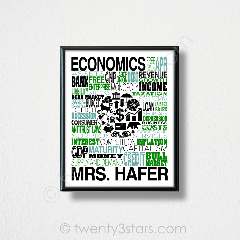Economics Typography Wall Art - twenty3stars