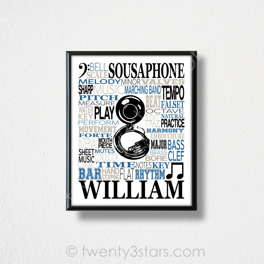 Sousaphone Typography Wall Art - twenty3stars