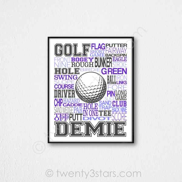 Golf Ball Typography Wall Art - twenty3stars