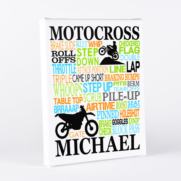 Girl's Motocross Typography Wall Art - twenty3stars