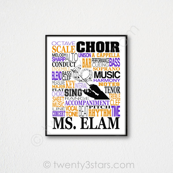 Choir Leader Typography Wall Art - twenty3stars