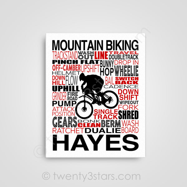 Mountain Biking Typography Wall Art - twenty3stars