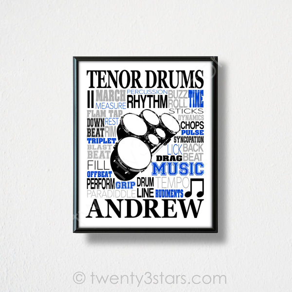 Drums Typography Wall Art - twenty3stars