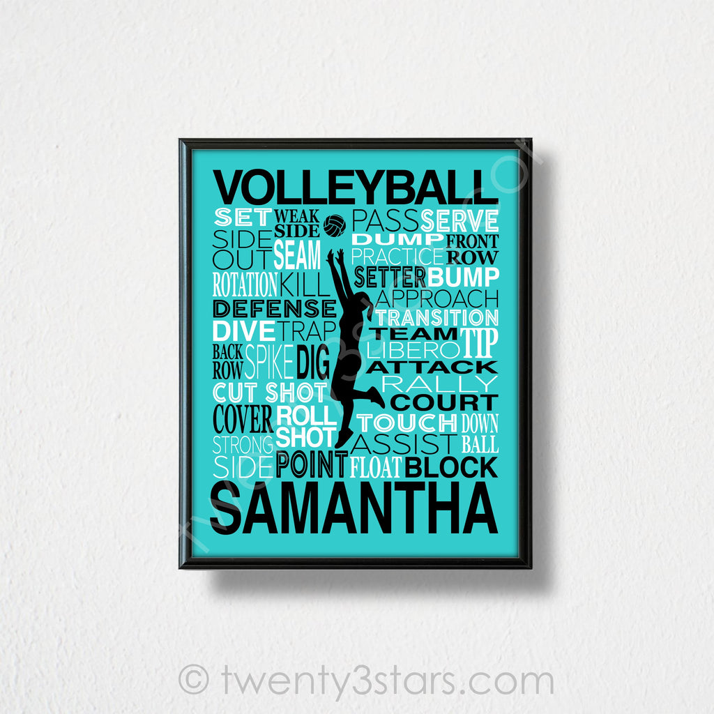 Volleyball Typography Wall Art - twenty3stars