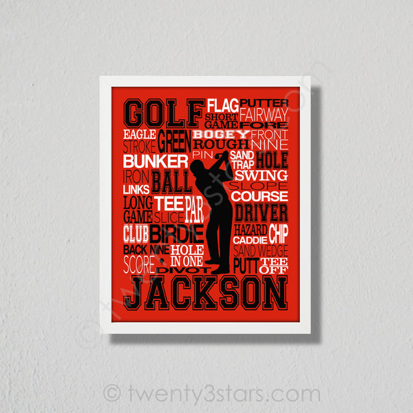 Golf Typography Wall Art - twenty3stars