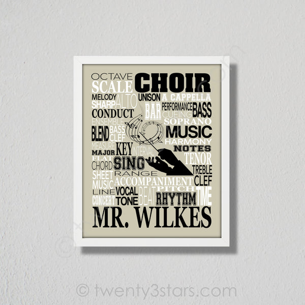 Choir Leader Typography Wall Art - twenty3stars
