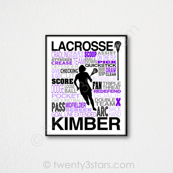 Girl's Lacrosse Wall Art Set  - twenty3stars