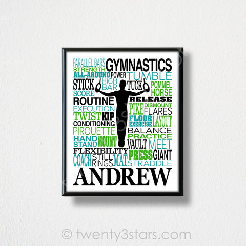 Men's Gymnastics Rings Typography Wall Art - twenty3stars