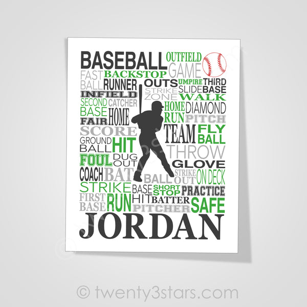 Baseball Typography Wall Art - twenty3stars