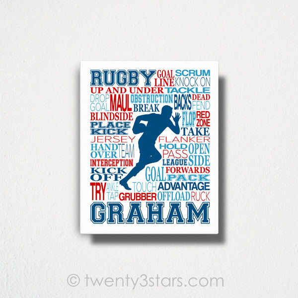 Rugby Typography Wall Art - twenty3stars