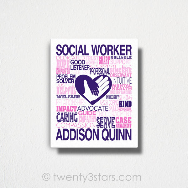 Social Worker Typography Wall Art - twenty3stars