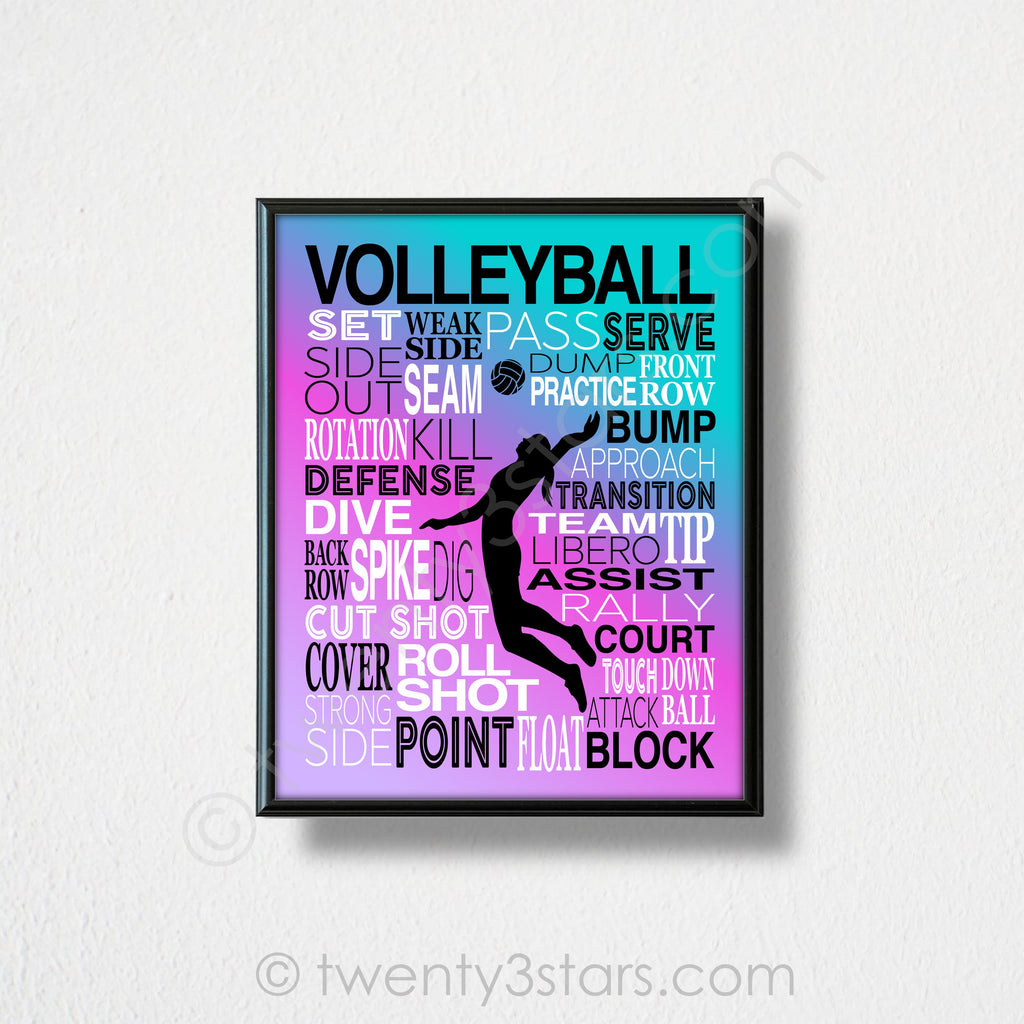 Volleyball Word Wall Art - twenty3stars