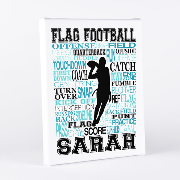 Flag Football Typography Wall Art - twenty3stars