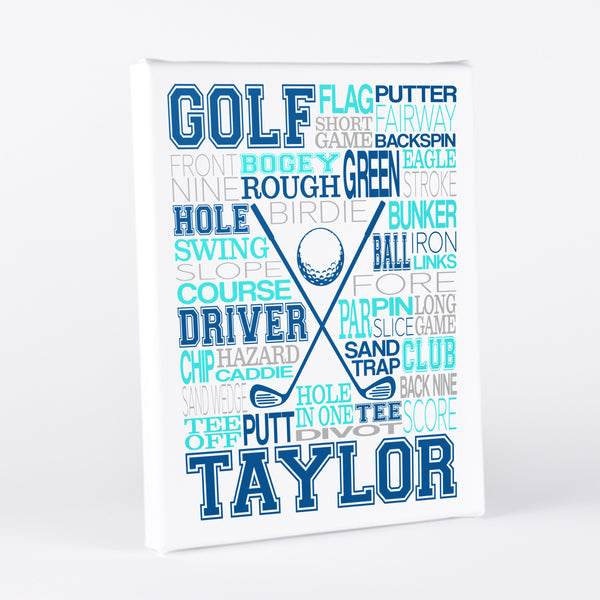 Golf Clubs Typography Wall Art - twenty3stars
