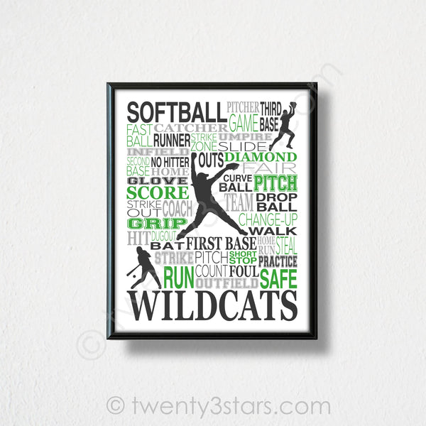 Softball Batter Team Wall Art - twenty3stars