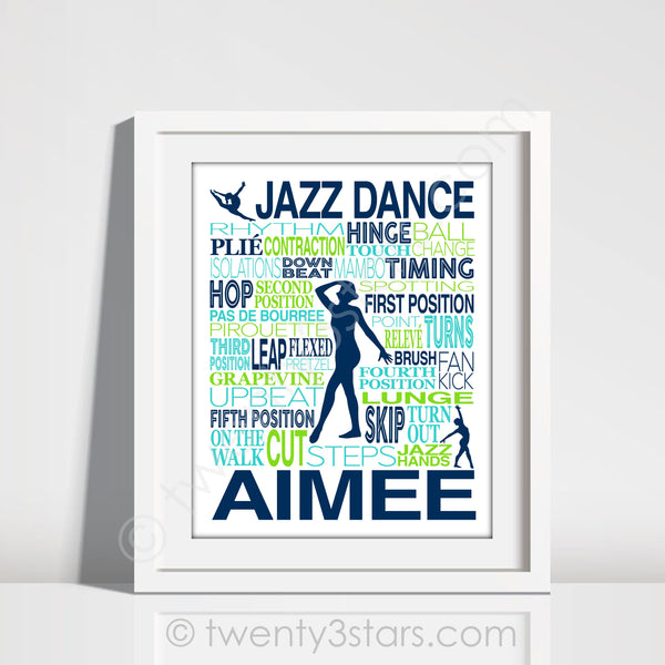 Jazz Dance Typography Wall Art - twenty3stars