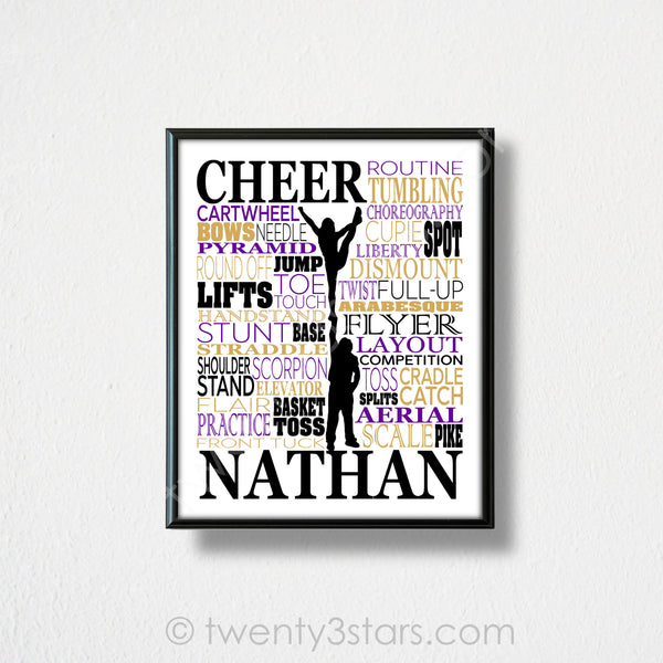 Cheerleader Typography Wall Art - twenty3stars