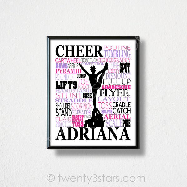 Cheerleader Typography Wall Art - twenty3stars
