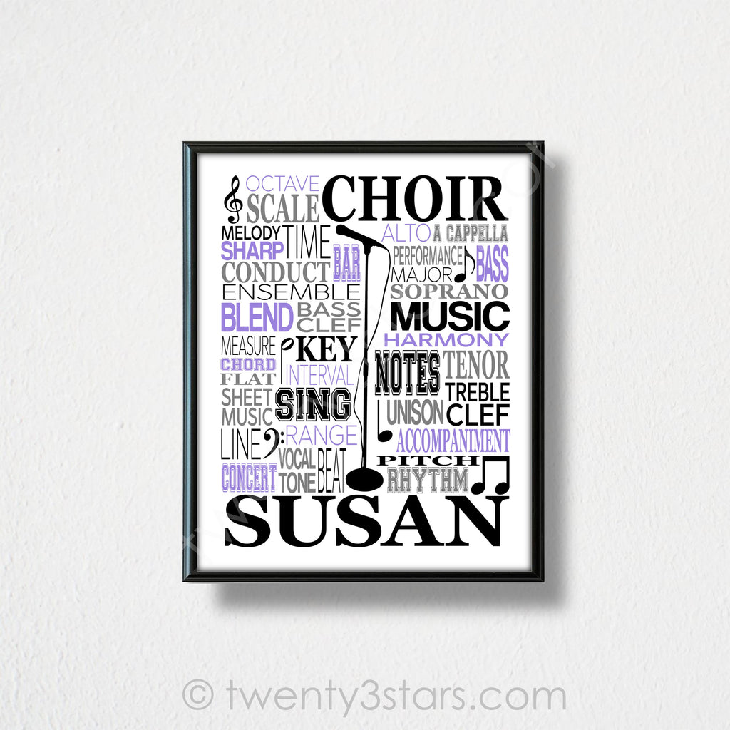 Choir Typography Wall Art - twenty3stars