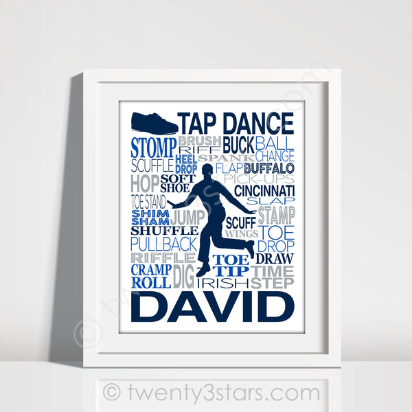 Boy's Tap Dance Typography Wall Art - twenty3stars