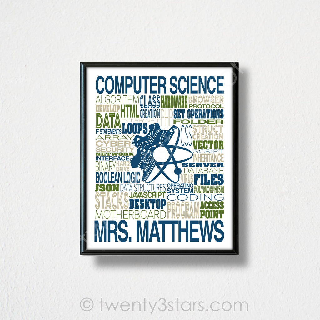 Computer Science Typography Wall Art - twenty3stars