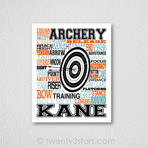 Archery Typography Wall Art - twenty3stars