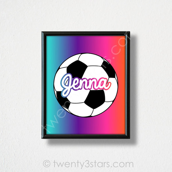 Soccer Ball Name Wall Art - twenty3stars