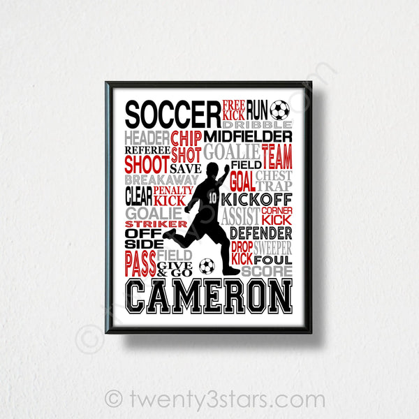 Soccer Ball Typography Wall Art - twenty3stars