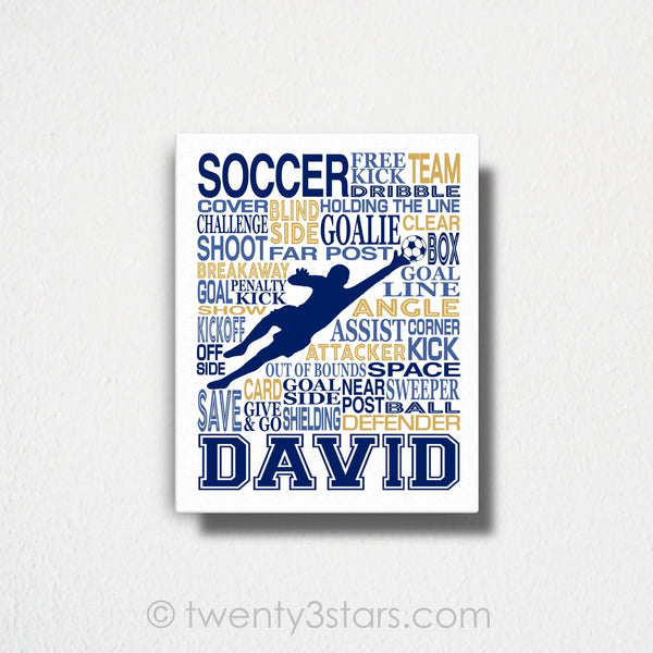 Soccer Goalie Typography Wall Art - twenty3stars