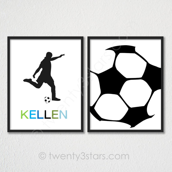 Soccer Silhouette & Name Wall Art - twenty3stars