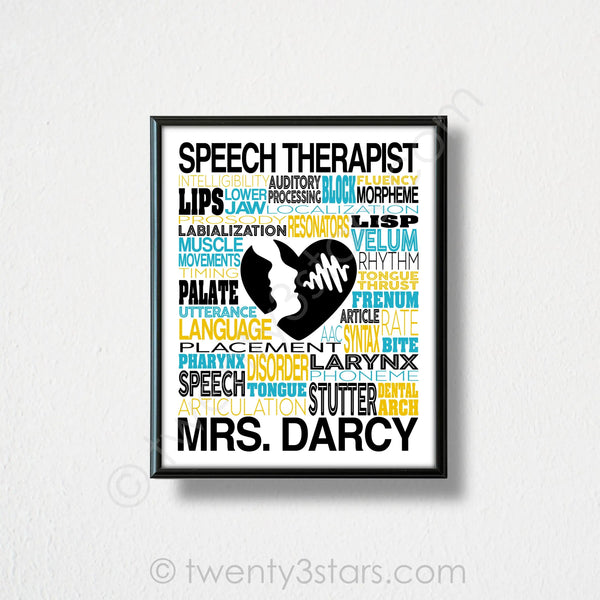 Speech Therapy Typography Wall Art - twenty3stars