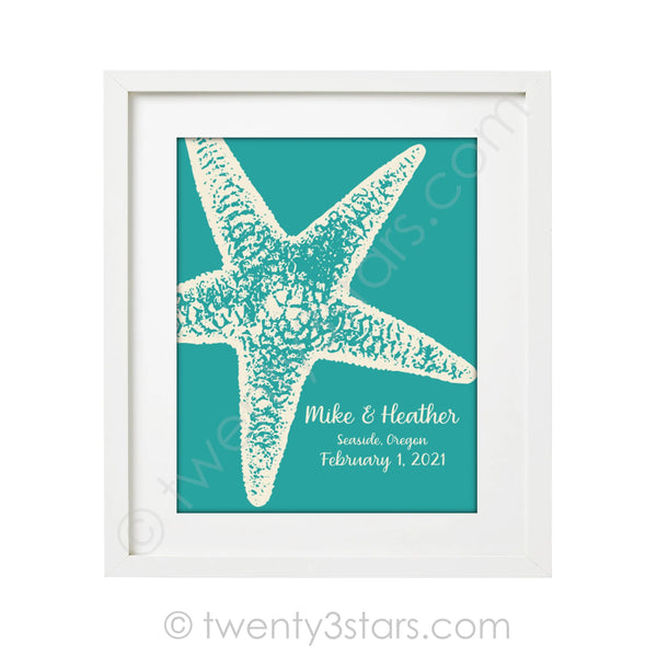 Starfish Beach Wedding Wall Art - twenty3stars