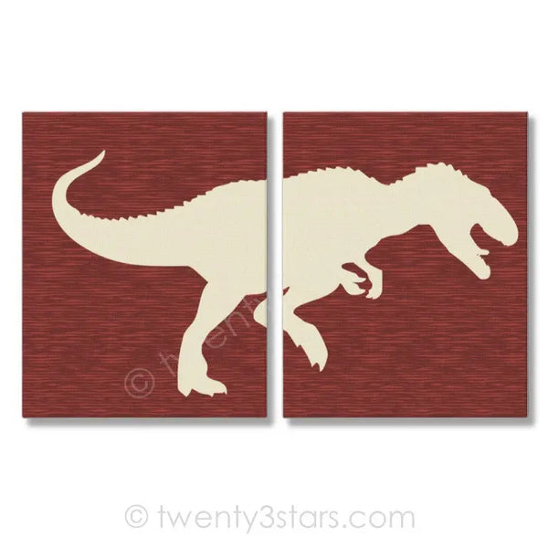 T-Rex Dinosaur Wall Art Pair  - twenty3stars
