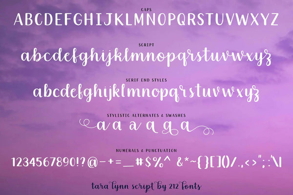 Tara Lynn Script Font (OTF) - by 212fonts 212 Fonts