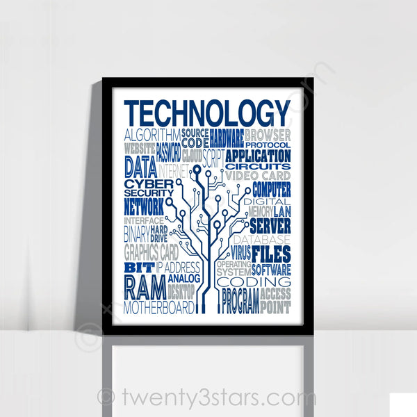 Technology Typography Wall Art - twenty3stars