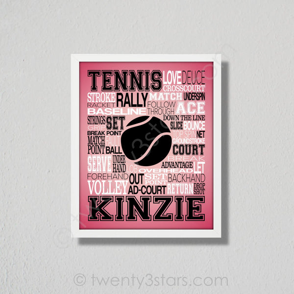 Tennis Ball Typography Wall Art - twenty3stars