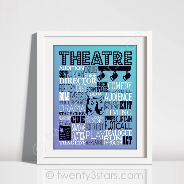 Theatre Acting Typography Wall Art - twenty3stars