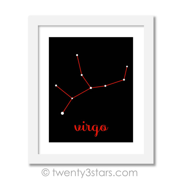 Virgo Constellation Stars Wall Art - Choose Any Colors