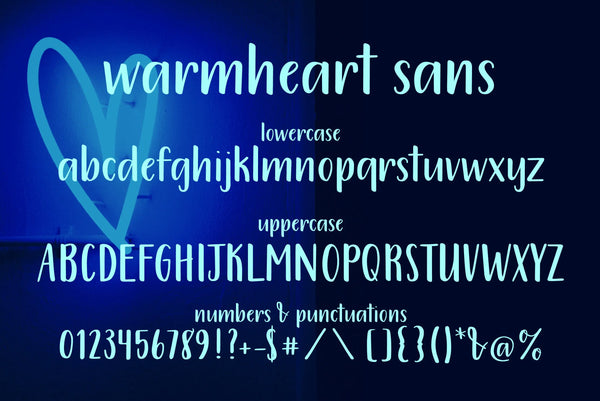 Warmheart Sans Serif Handwritten Font (OTF) - by 212fonts 212 Fonts