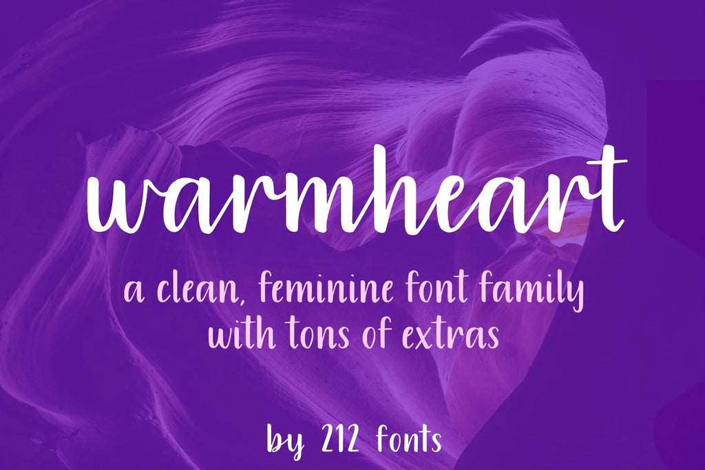 Warmheart Script, Sans Serif and Serif Handwritten Font Family (OTF) - by 212fonts 212 Fonts