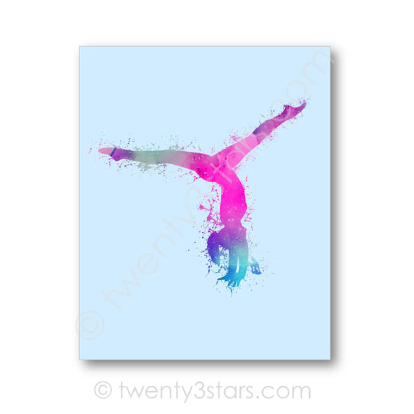 Watercolor Gymnastics Wall Art - twenty3stars