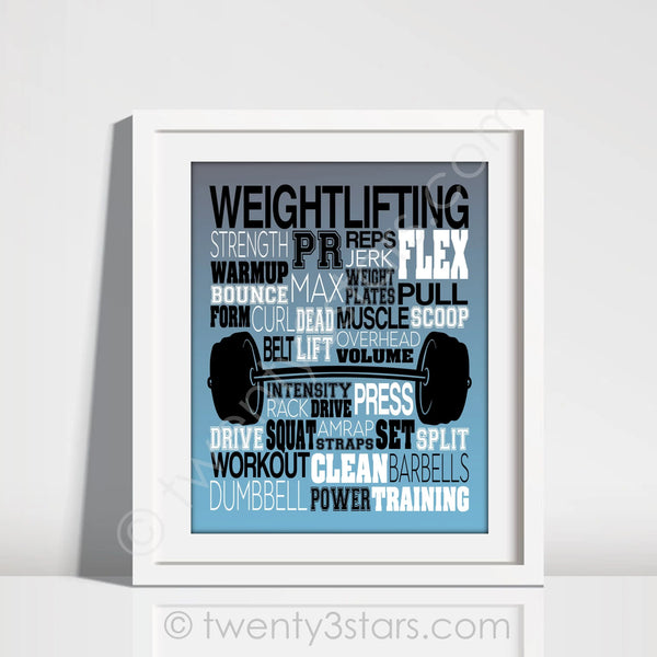 Weight Lifting Typography Wall Art - twenty3stars