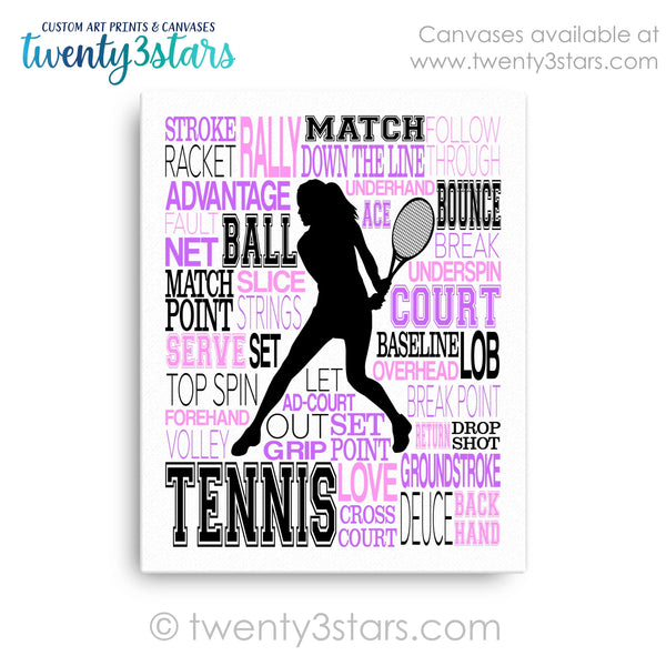Women's Tennis Typography Wall Art - twenty3stars
