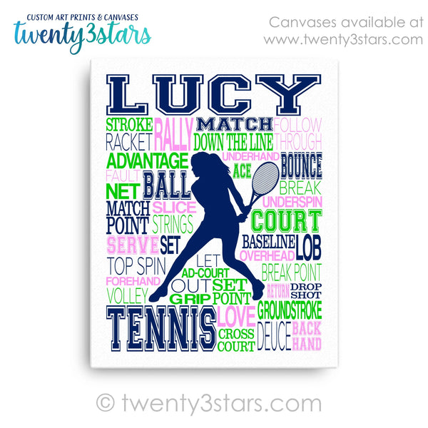 Women's Tennis Typography Wall Art - twenty3stars