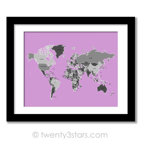 World Map Custom Wall Art - twenty3stars