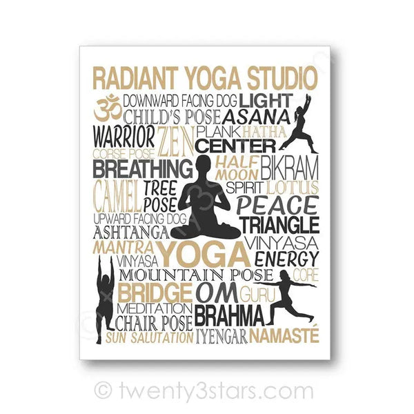 Yoga Typography Wall Art - twenty3stars