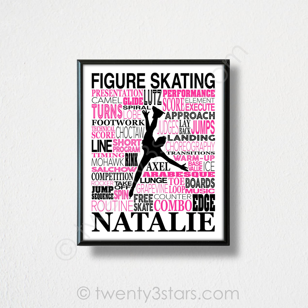 Figure Skating Typography Wall Art - twenty3stars