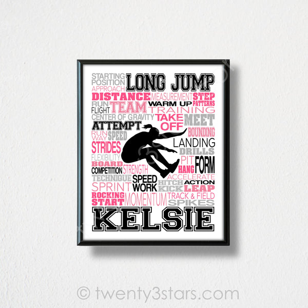 Girl's Long Jump Typography Wall Art - twenty3stars