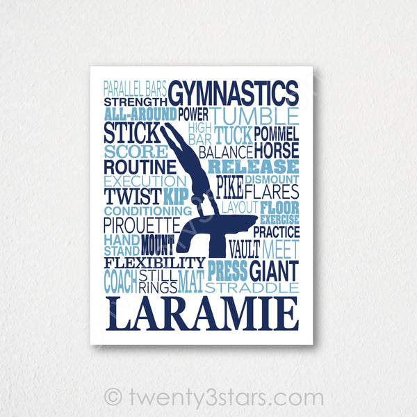 Men's Gymnastics Rings Typography Wall Art - twenty3stars