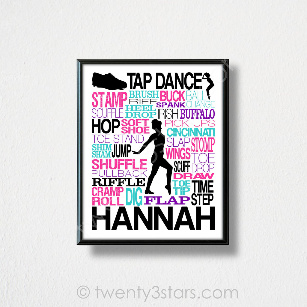 Tap Dance Typography Wall Art - twenty3stars